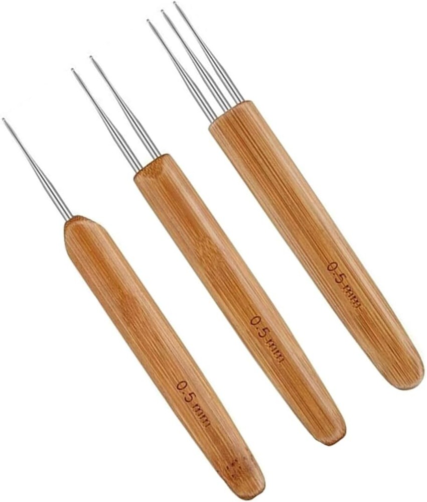 3 Pcs Dreadlock Crochet Hook Set for Hair Braiding and Locs Craft 1 H
