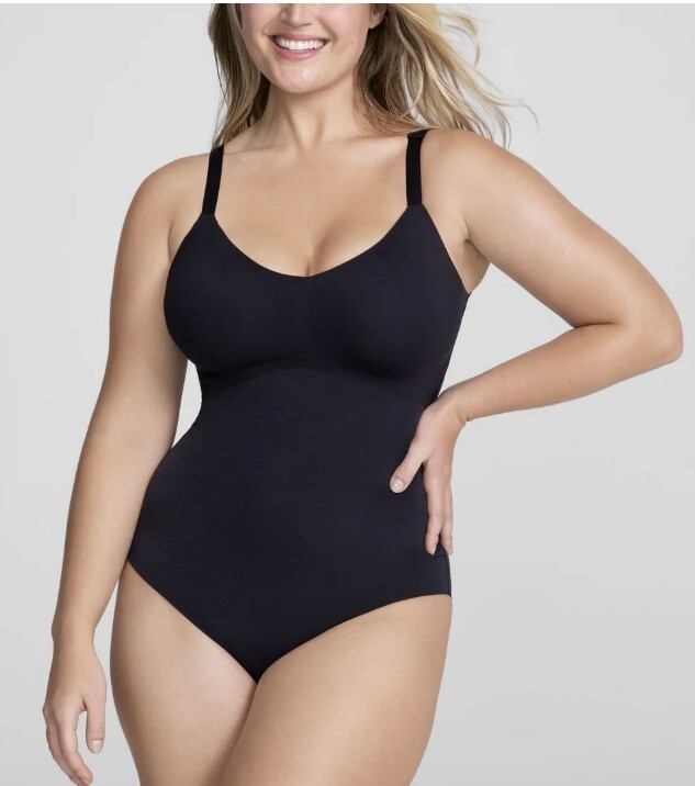 HoneyLove Black Large Cami Bodysuit Shapewear One Piece NWT Vamp