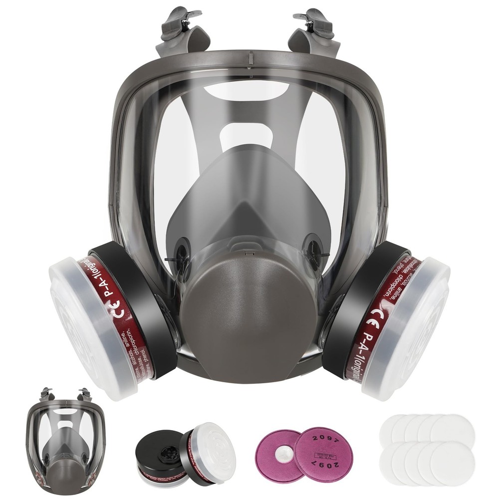 Full Face Respirator Mask with Anti-Fog Gas and Chemical Protection-image