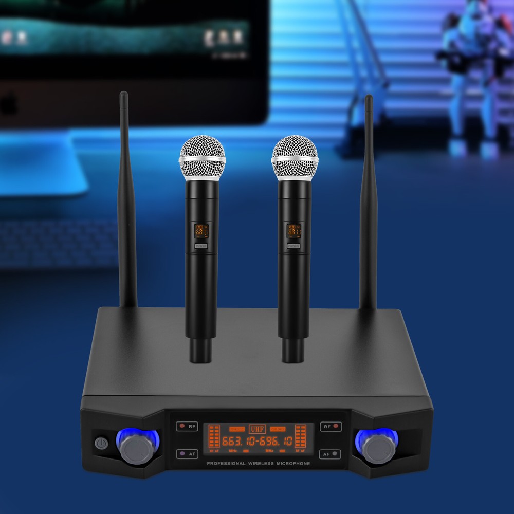 Cordless Mic Set UHF Professional Dual Wireless Microphone System