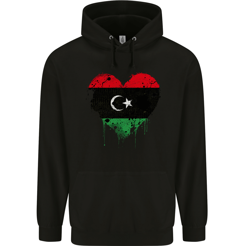 Love Libya Flag Libyan Day Football Mens 80% Cotton Hoodie
