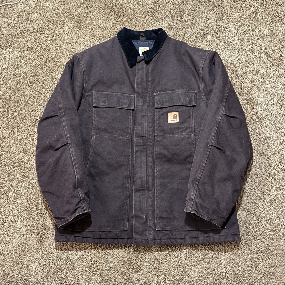 Vintage Carhartt C26 Dark Brown Arctic Quilt Lined Jacket Men's Large Regular