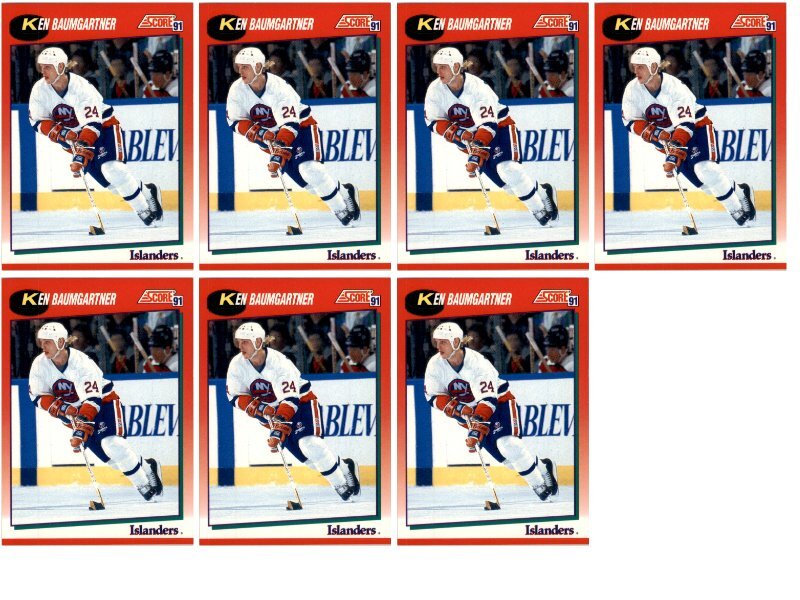 (7) 1991 Score Canadian #148 Ken Baumgartner New York Islanders Card Lot