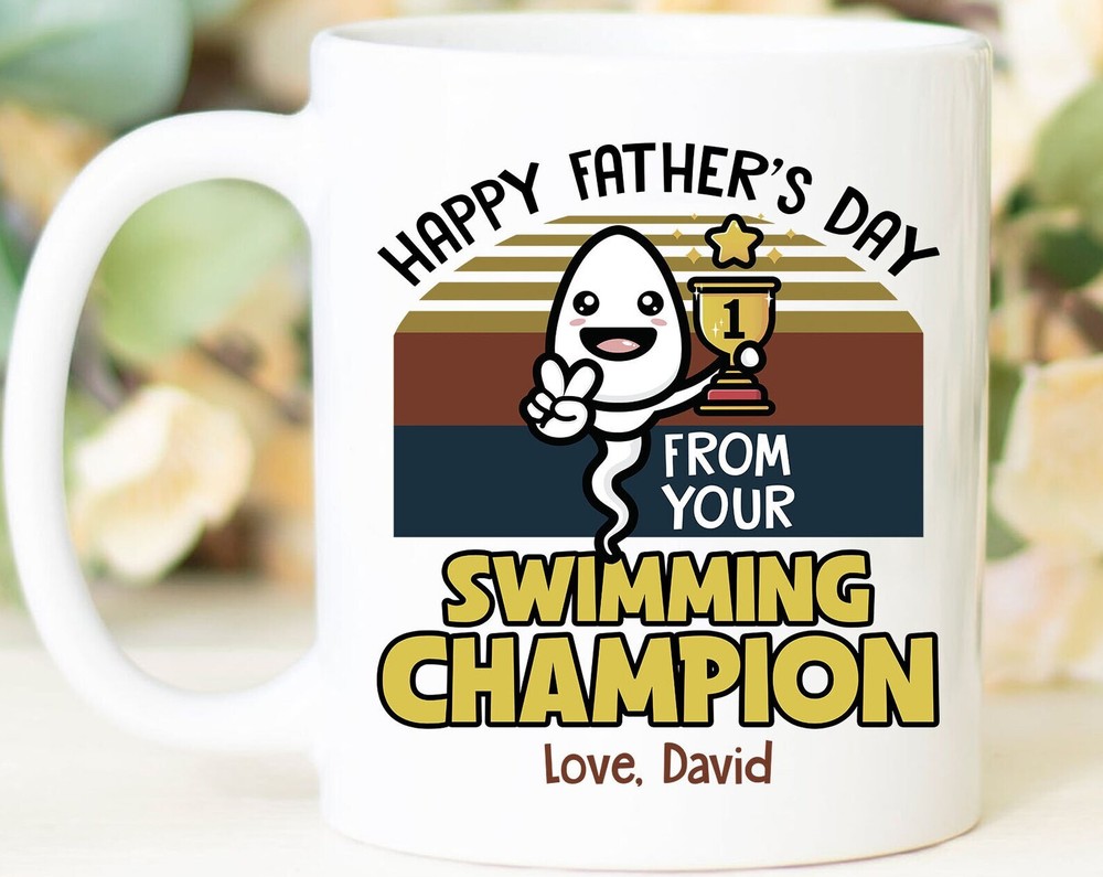 Happy Father's Day Personalized Mug Funny Swimming Champions Mug Best Gift For