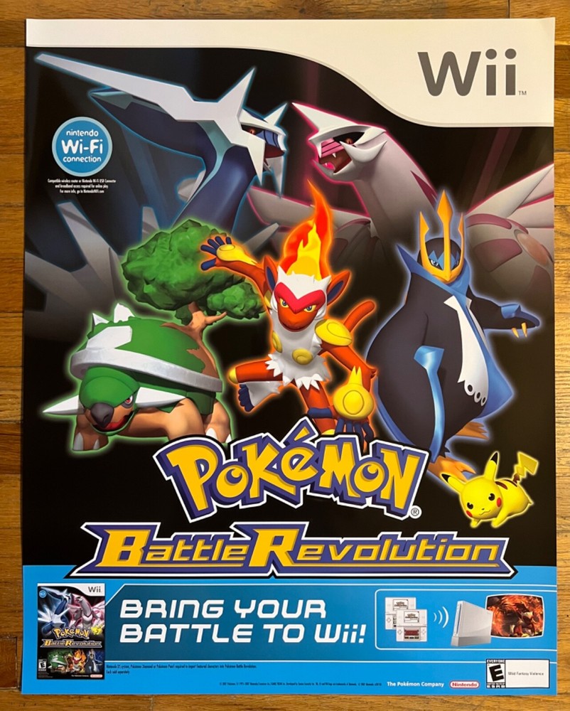 Pokémon Battle Revolution Wii Game Rare Promo Poster Vintage Collectible  