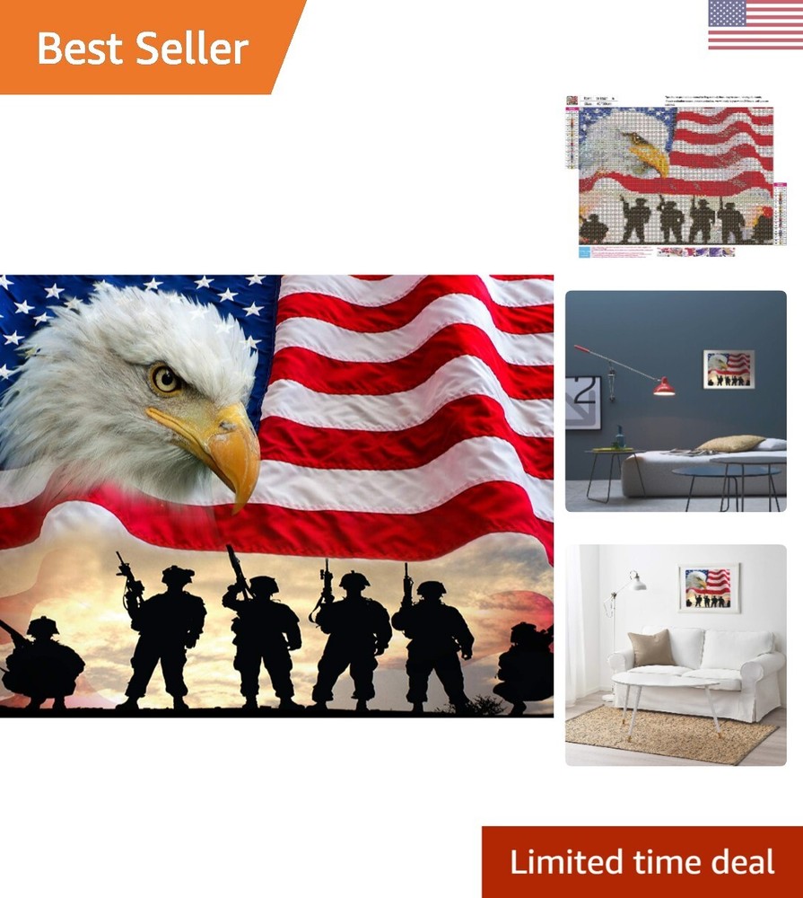 5D Eagle Diamond Painting Kit - Educational DIY Wall Decor for Family Bonding