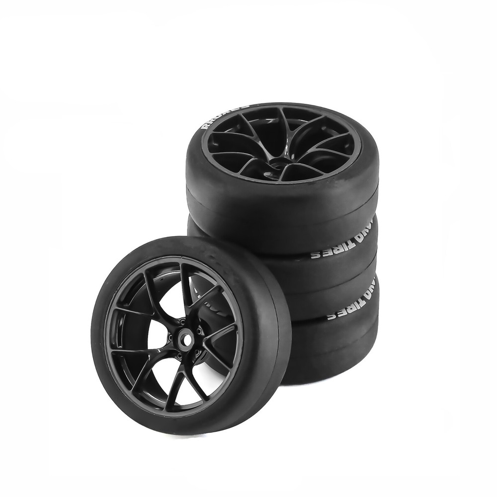 65mm Rubber Wheel Tyres 12mm Hex for Tamiya TT01 TT02 XV01 HPS HPI 1/10 RC Cars