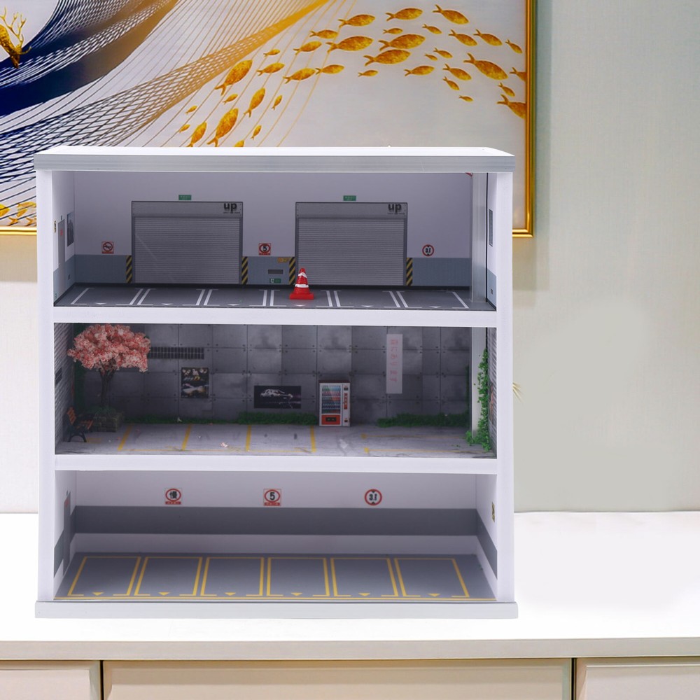 LED Lighting 1:64 Parking Lot Display Car Garage Diorama Connector Scene Model