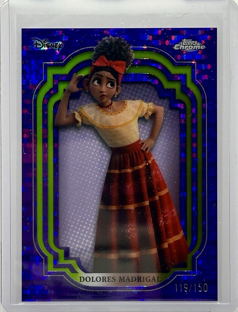 DOLORES MADRIGAL 2024 TOPPS CHROME DISNEY PURPLE GREEN PULSAR 150 LIMITED EDITION