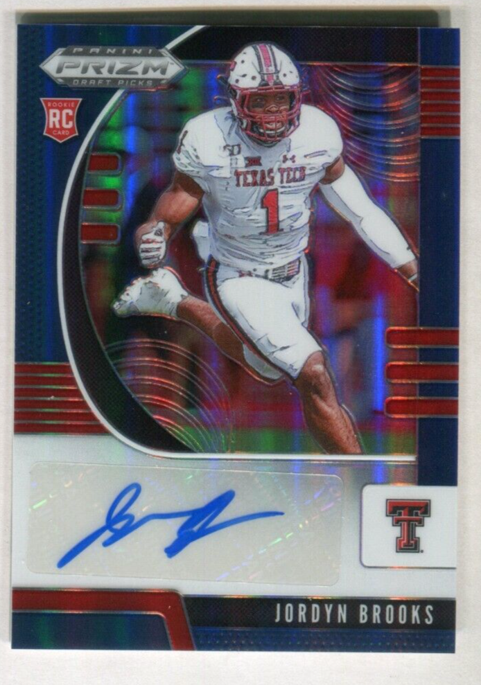 2020 Panini Prizm Draft Picks Blue Autograph Prizm Jordyn Brooks #173 A45 165