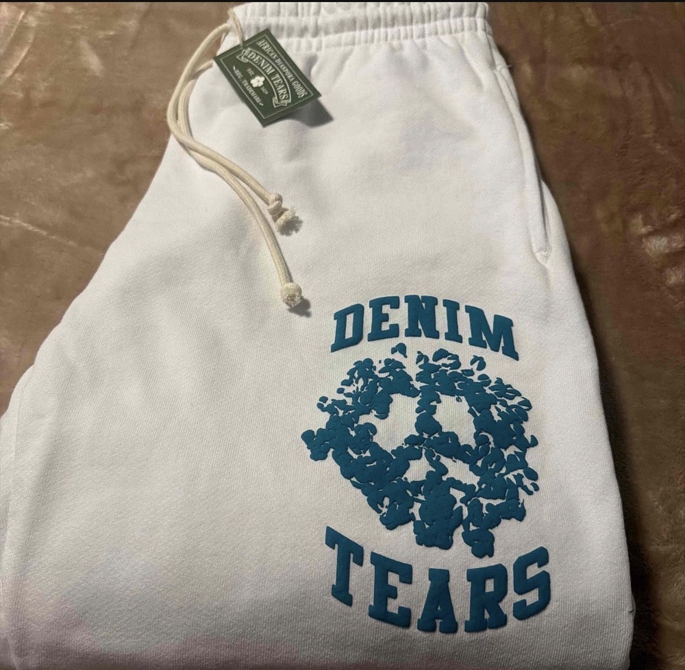 Brand NEW Denim Tears Cotton Wreath Sweatpants Denim University White XL