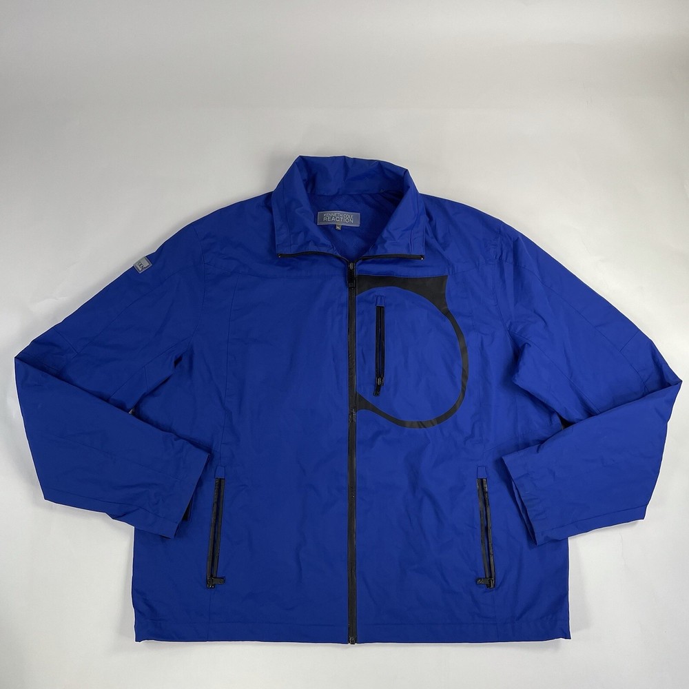 Kenneth Cole Reaction Blue Mens XL Zip Jacket with Mesh Pockets G-III Apparel Pre-Owned-image