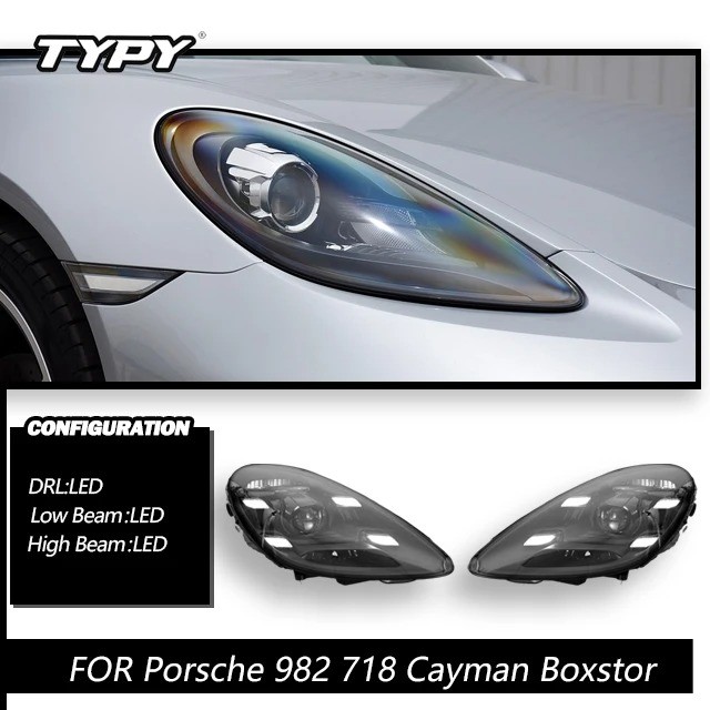 Pair Matrix Full LED Headlight DRL Upgrade For Porsche 718 Boxter Cayman 16-23