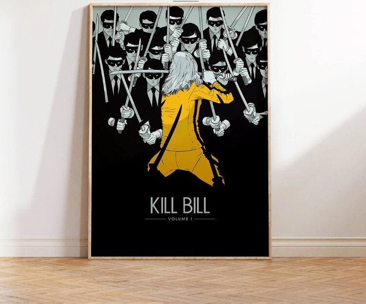 Kill Bill Film Poster, Quentin Tarantino Movie Art Print, Vintage Cinema 9