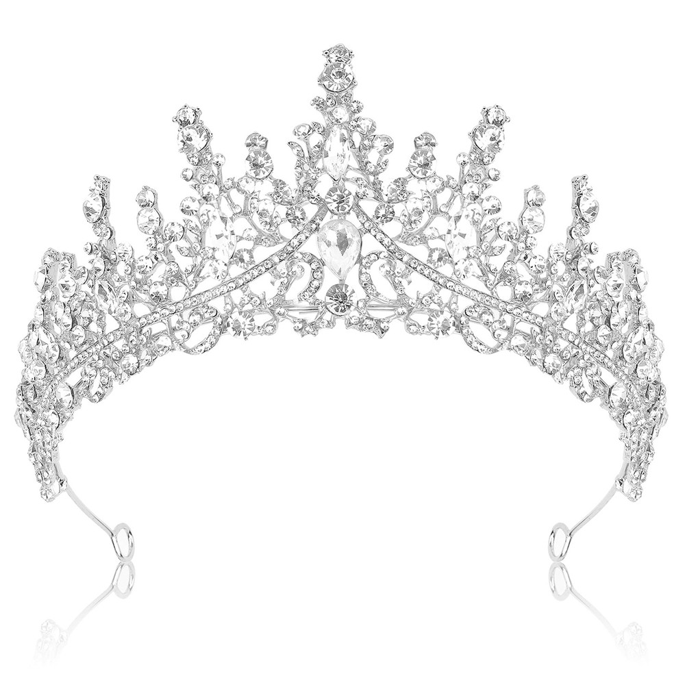 Silver Tiara and Crown for Women Crystal Queen Crowns Rhinestone Princess Tiaras