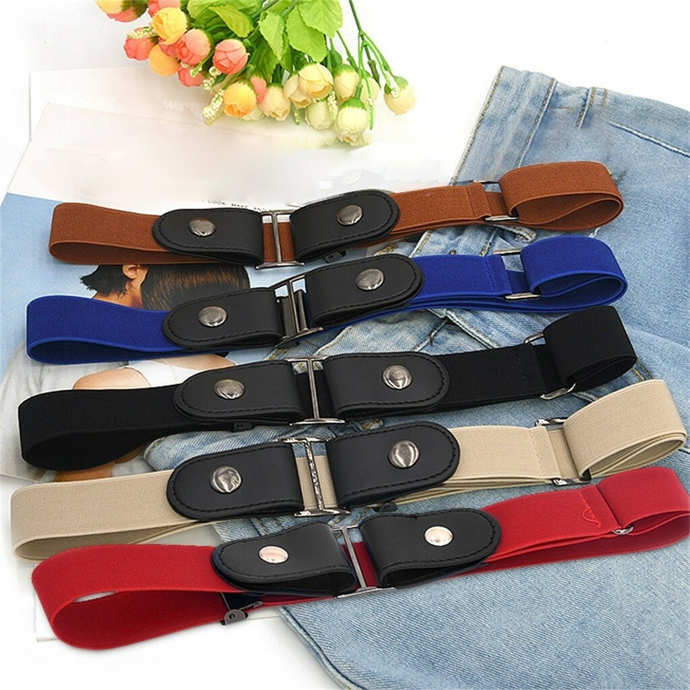 Buckle-free Elastic Unisex Women Men Invisible Belt for Jeans No Bulge Hassle