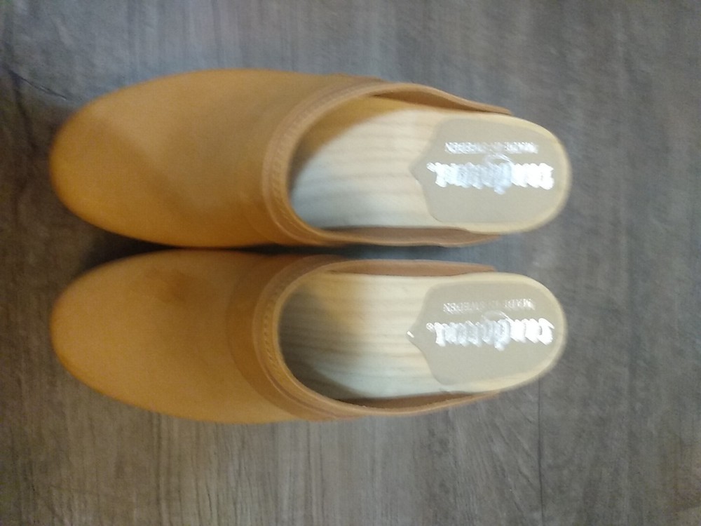 New Sandgrens Tokyo Leather Clogs Mules - Size 38 (7-7.5) - Ecru Boho Style