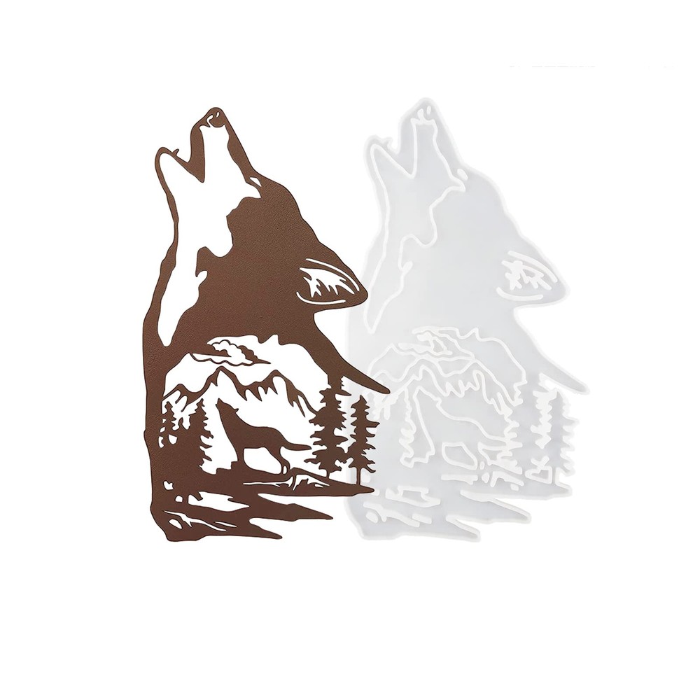 Wolf Resin Mold, Howling Wolf Wall Decor Resin Mold for Resin Casting, Wolf w...