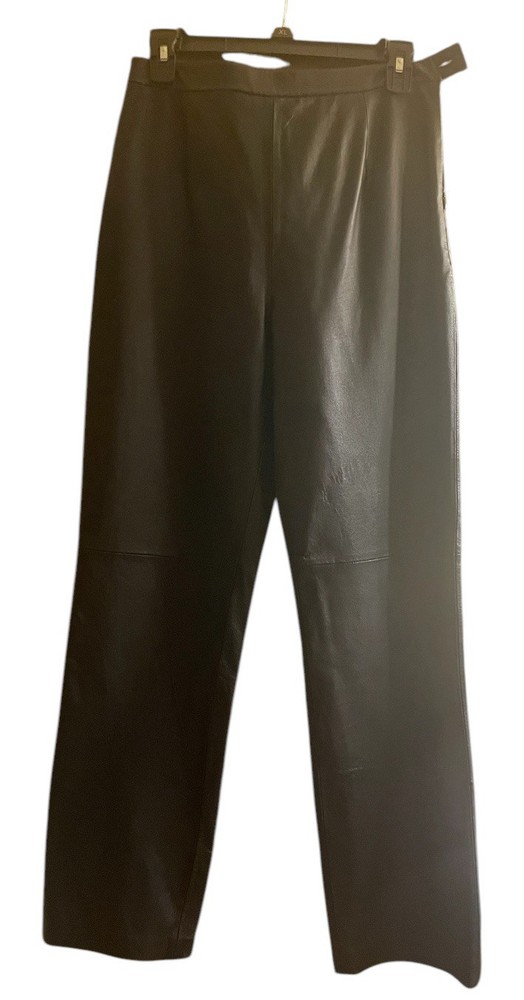 Clio Womens Leather Pants Size 8 with Side Zipper Detail