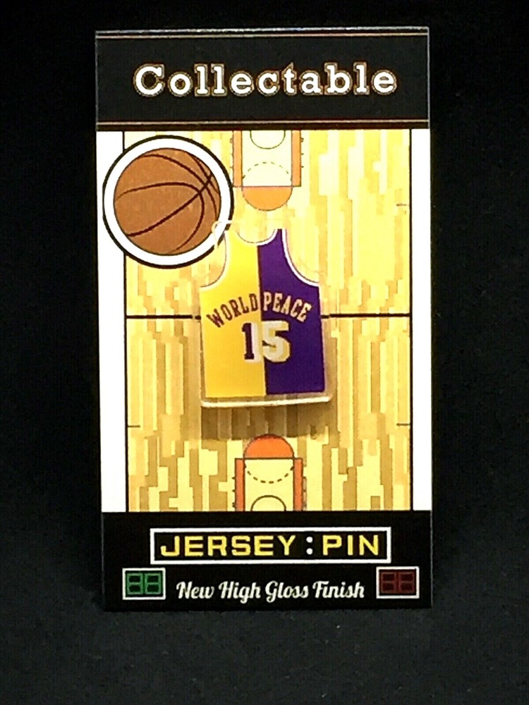 Los Angeles Lakers Metta World Peace jersey lapel pin-SHOWTIME Collectable-PANDA