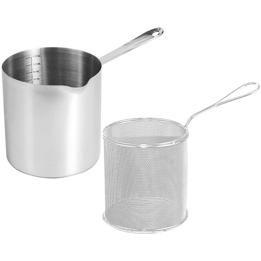 Mini Stainless Deep Fry Kitchen Supply Steel Fryer Cookware Dad