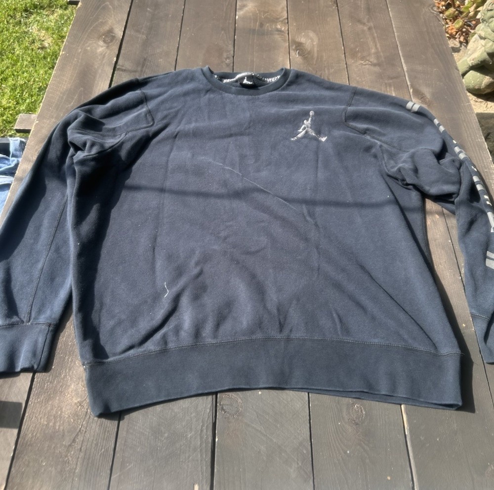 Air Jordan Sweater Adult 3XL Black Jumpman Logo Crewneck Sweatshirt Outdoor Mens