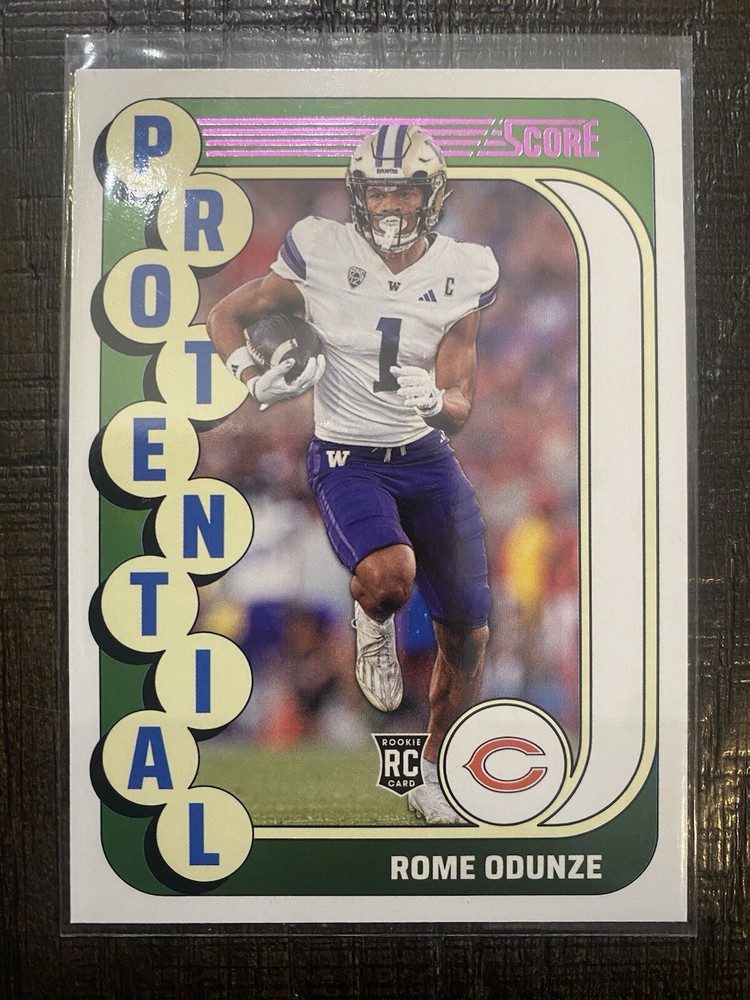 2024 Score Rome Odunze RC Pink Foil Parallel Protential Bears Washington #18