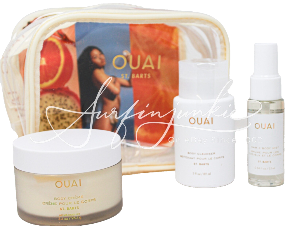 Ouai St. Bart’s Body Set Travel Mini 4 Pc Body Cream Cleanser Hair Body Mist New