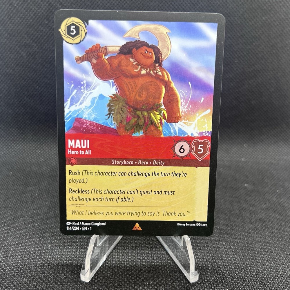 Disney Lorcana Maui Hero to All 114/204 First Chapter Rare Non-Foil