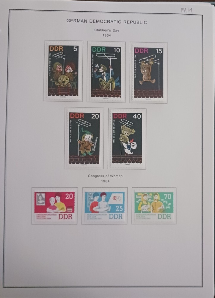 GERMANY  - DDR - 1964 - LOT OF STAMPS ON ALBUM PAGE -  MH