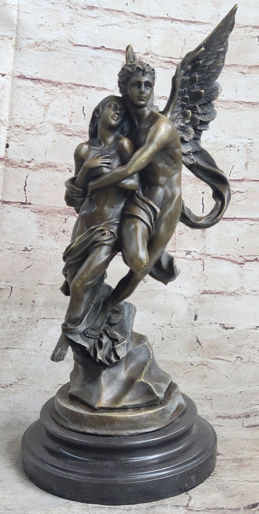 Signed Nude Bronze Cupid Eros Valentine Sculpture Figurine Statue Masterpiece