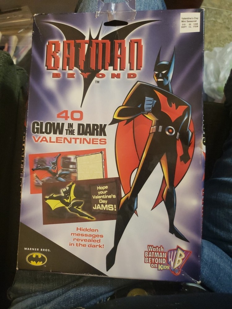 Vintage Glow in Dark Batman Beyond Valentine's 40 Count Cards - New In Box