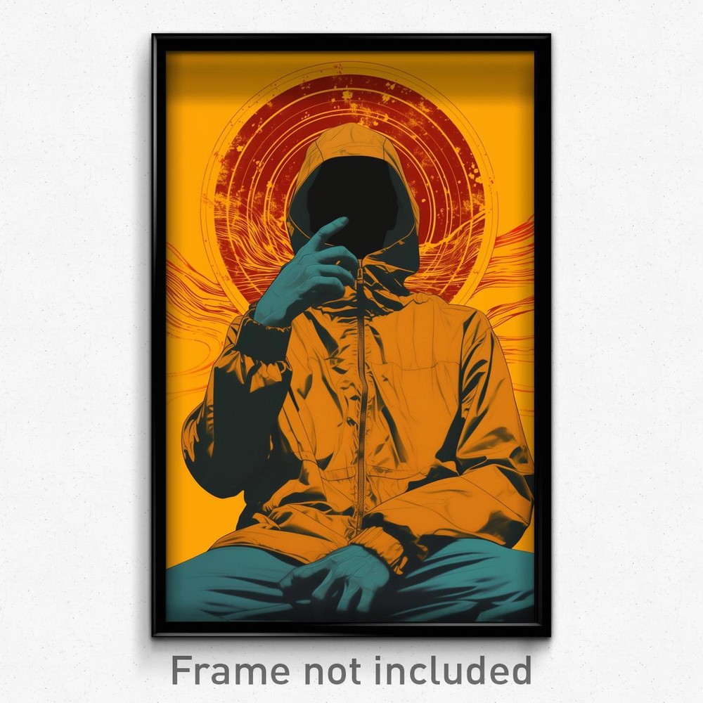 Russian Film Art Print - Man's Epiphany with Bold Zipper Detail