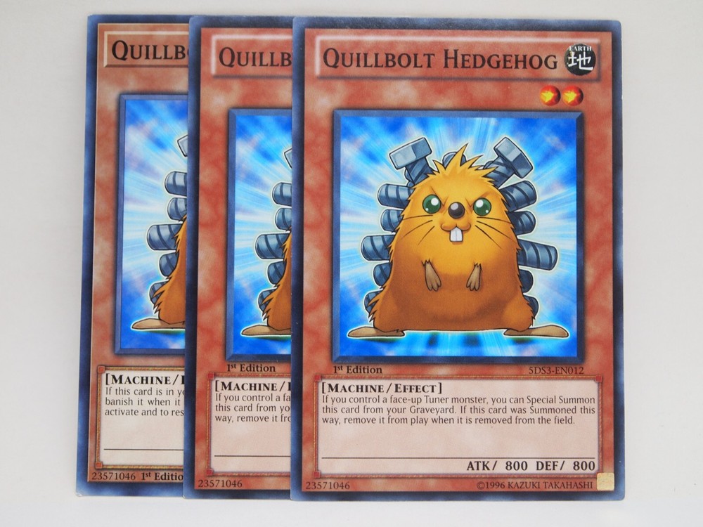 Yugioh x3 Quillbolt Hedgehog LED8-EN047 5DS3-EN012 Common 1st Edition NM