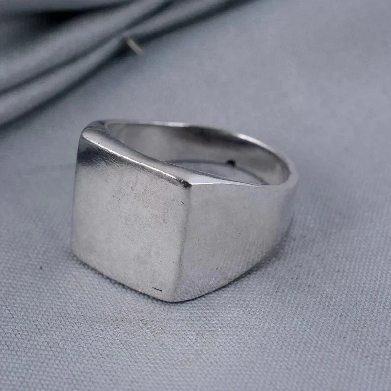 925 Sterling Silver Signet Ring mans Wedding Ring Simple And plain Signet Ring