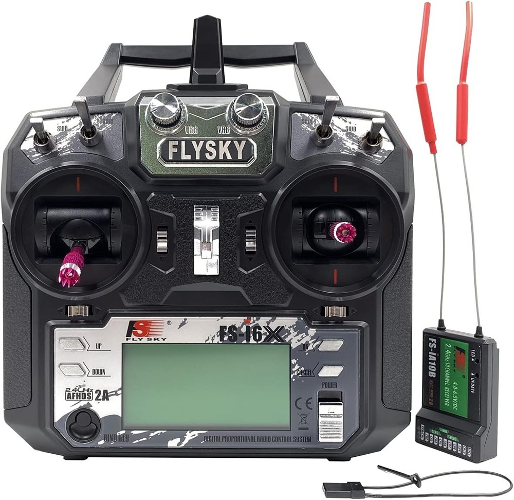 FLYSKY FS-i6X 10CH 2.4GHz RC Transmitter Controller w/FS-iA10B Receiver...