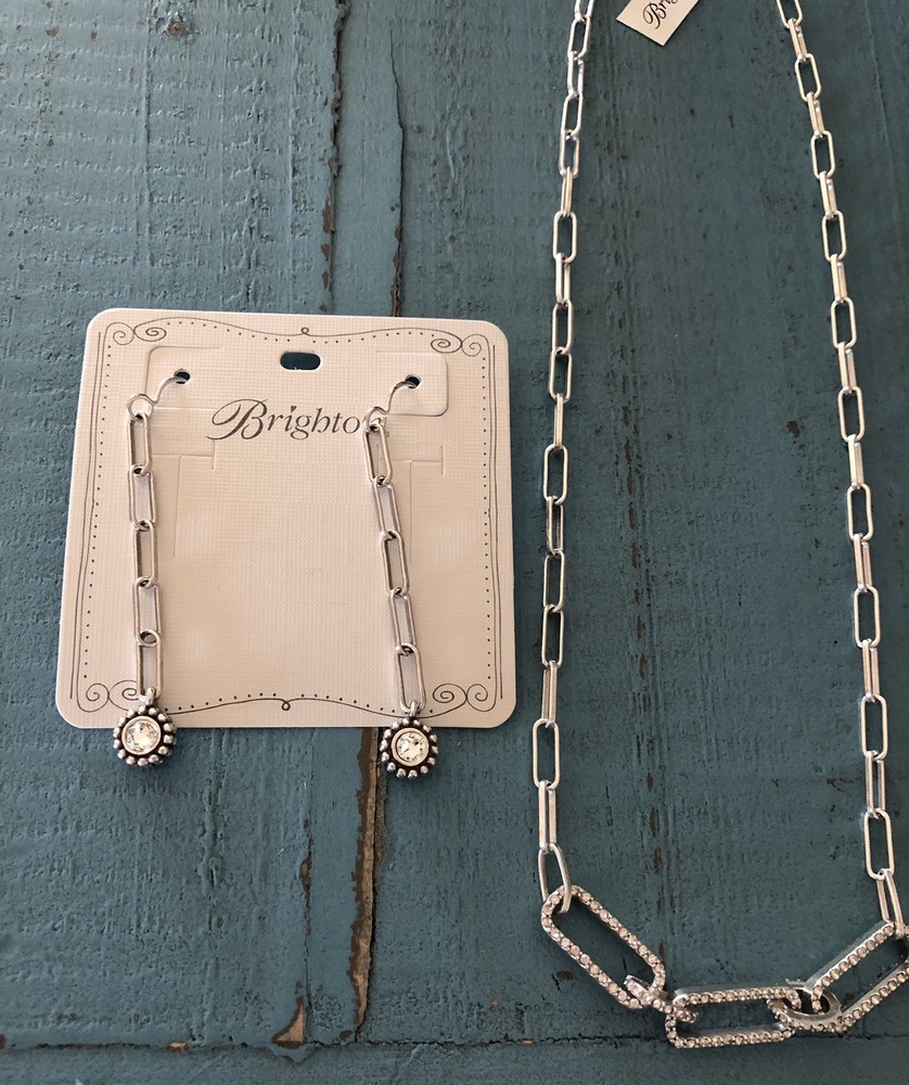 Brighton Illumina Lights Linx Necklace & Twinkle Earrings Set NWT ~ Paperclip📎
