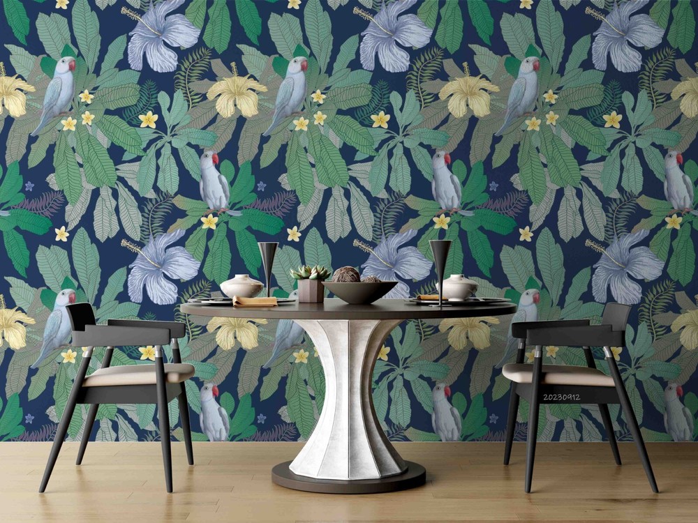 3D Cartoon Green Plant Leaves Wall Murals Wallpaper Murals Wall Sticker