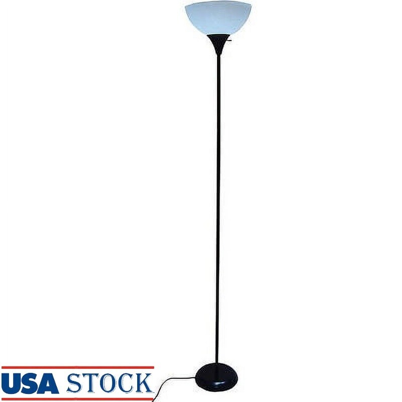 71in Modern Floor Lamp with 3-Way Switch & Plastic Shade for Living Room Bedroom or Office