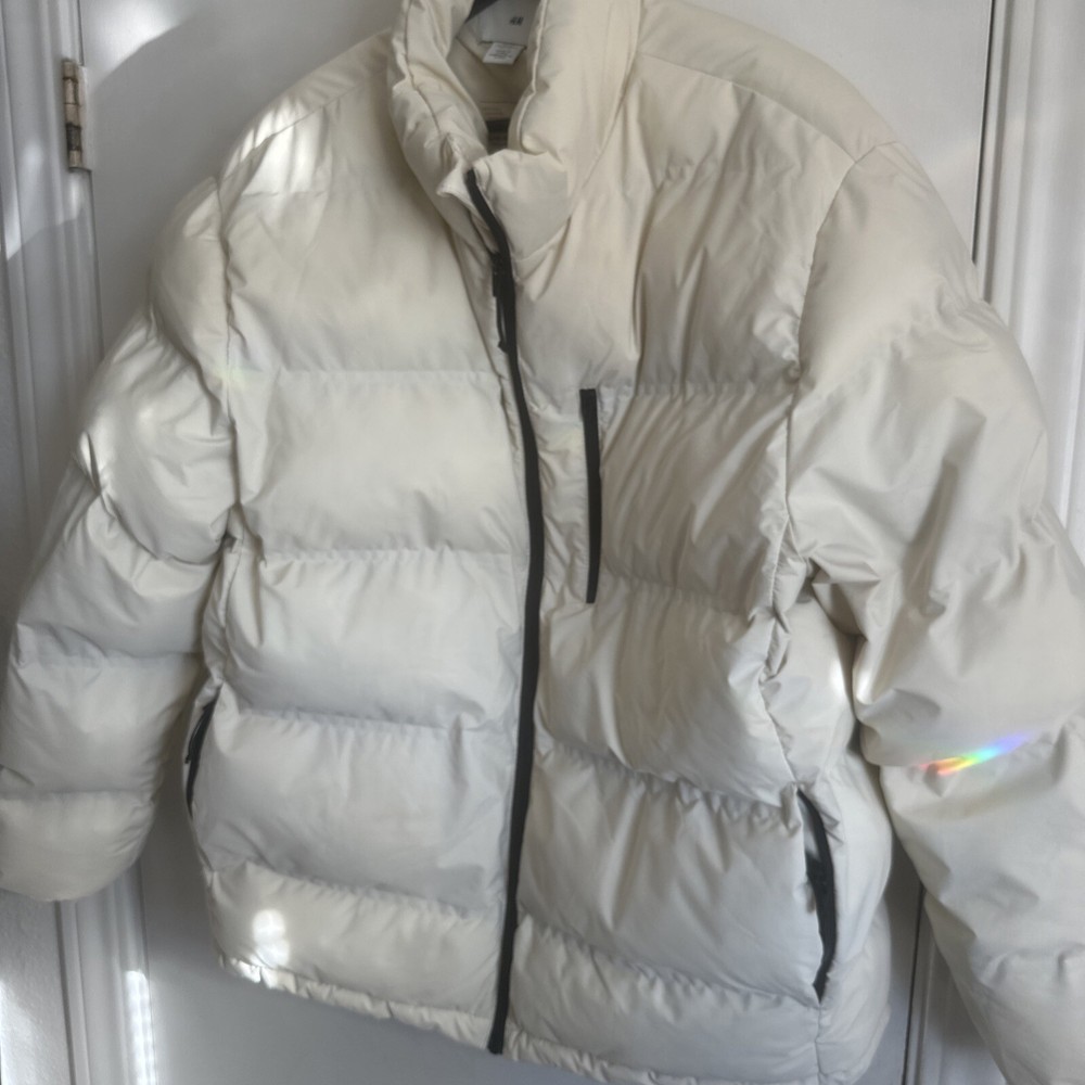 H&M Woman’s Water Repellent Windproof Puffer Jacket XL Ivory