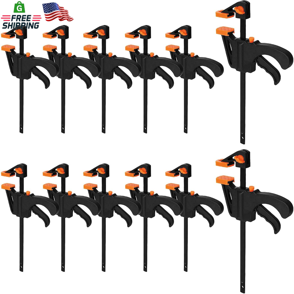 12 Pack 4 Inch Bar Clamps for Woodworking Quick Grip Clamps Trigger Clamp One Ha