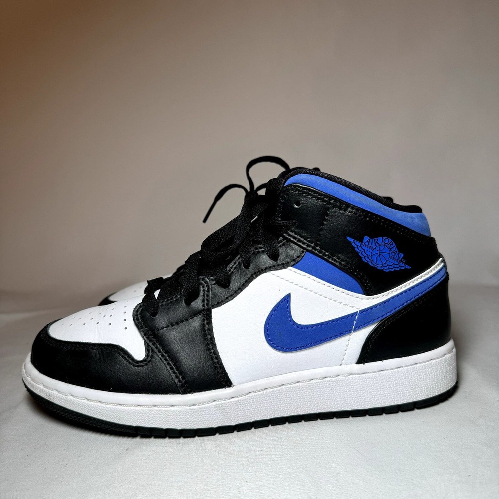 Nike Air Jordan 1 Mid GS Racer Blue Men's Shoes - Size 5 - 554725 140