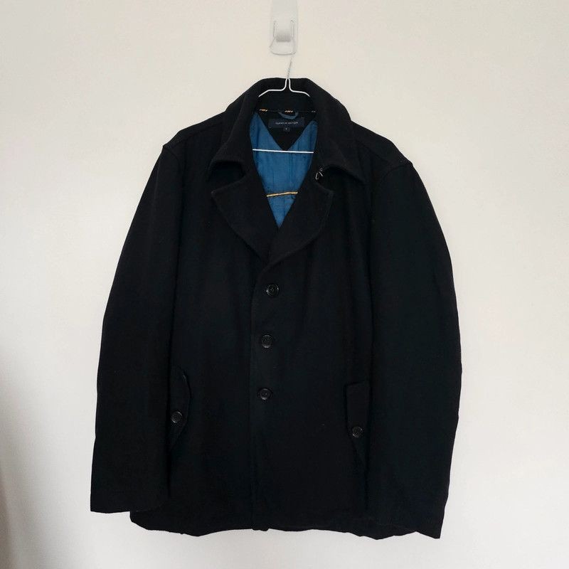 Tommy Hilfiger French Navy Wool Pea Coat for Men Size Small