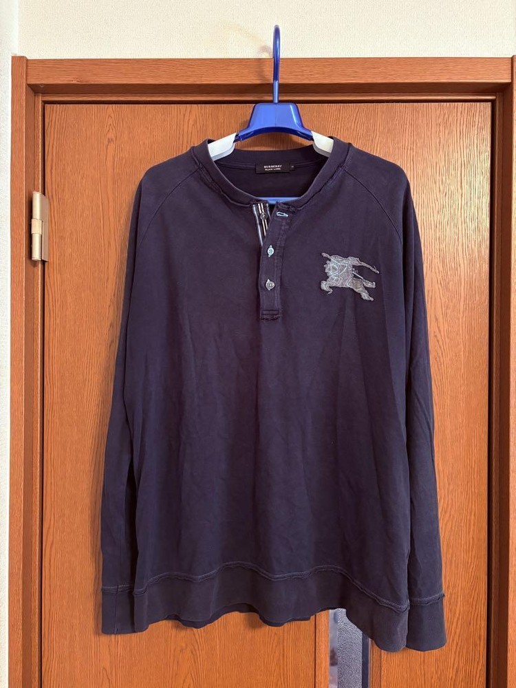Burberry Black Label black label big logo size 3 henley neck F/S from Japan