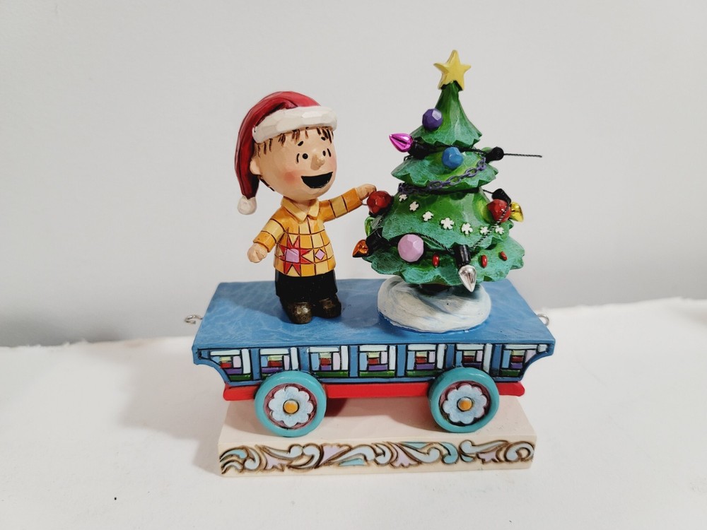 Jim Shore Peanuts Linus Christmas Train Car 5 All Welcome Figurine 5.43