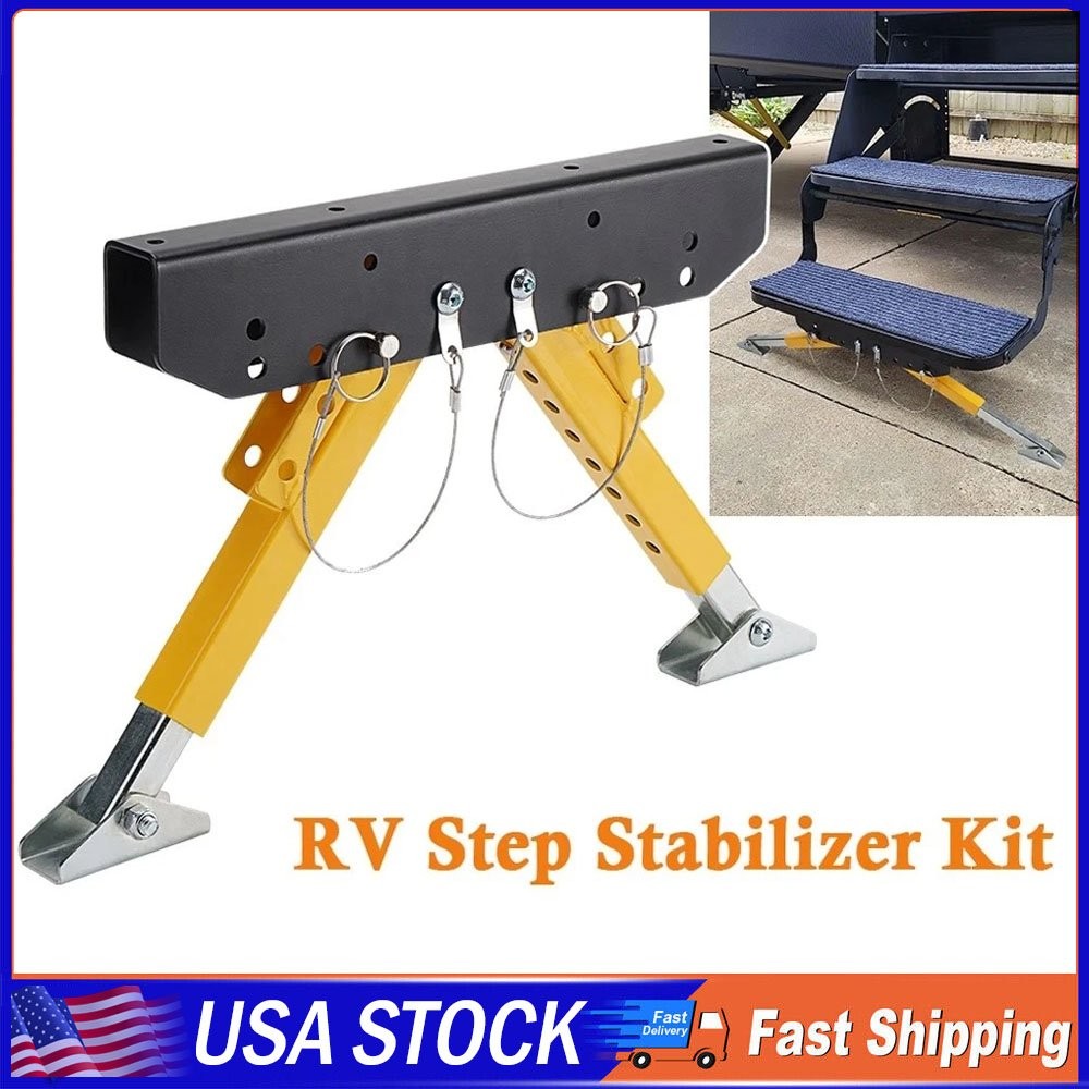 RV Step Stabilizer Kit Adjustable Stand for 5th Wheels, Trailers & Motorhomes