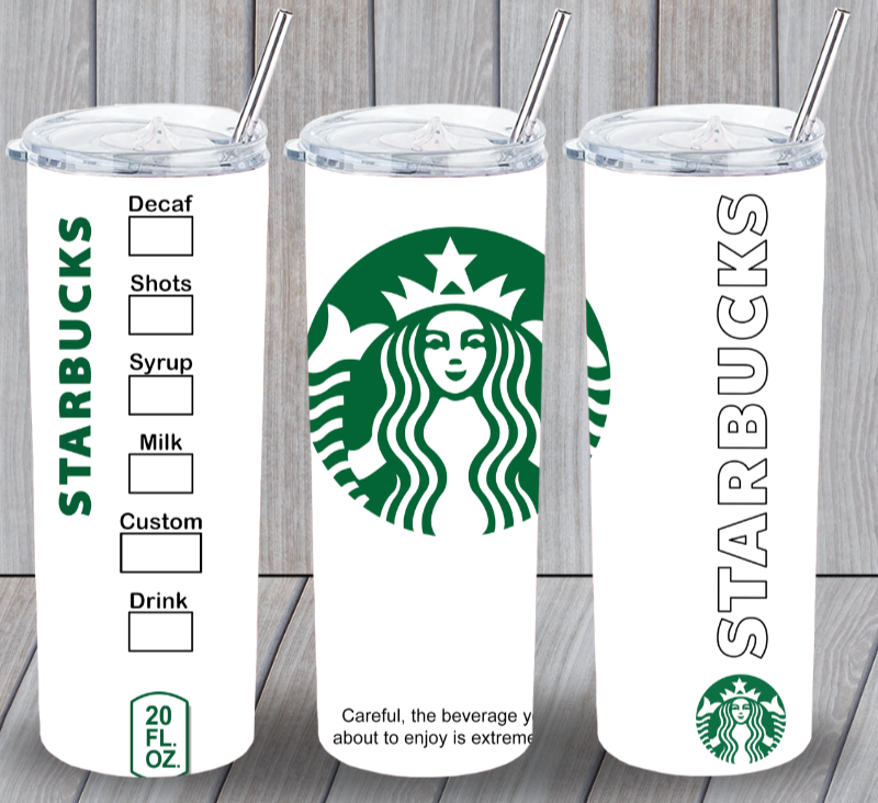 Starbucks Inspired #6 Multicolor 20oz Insulated Tumbler With Box Lid Straw New