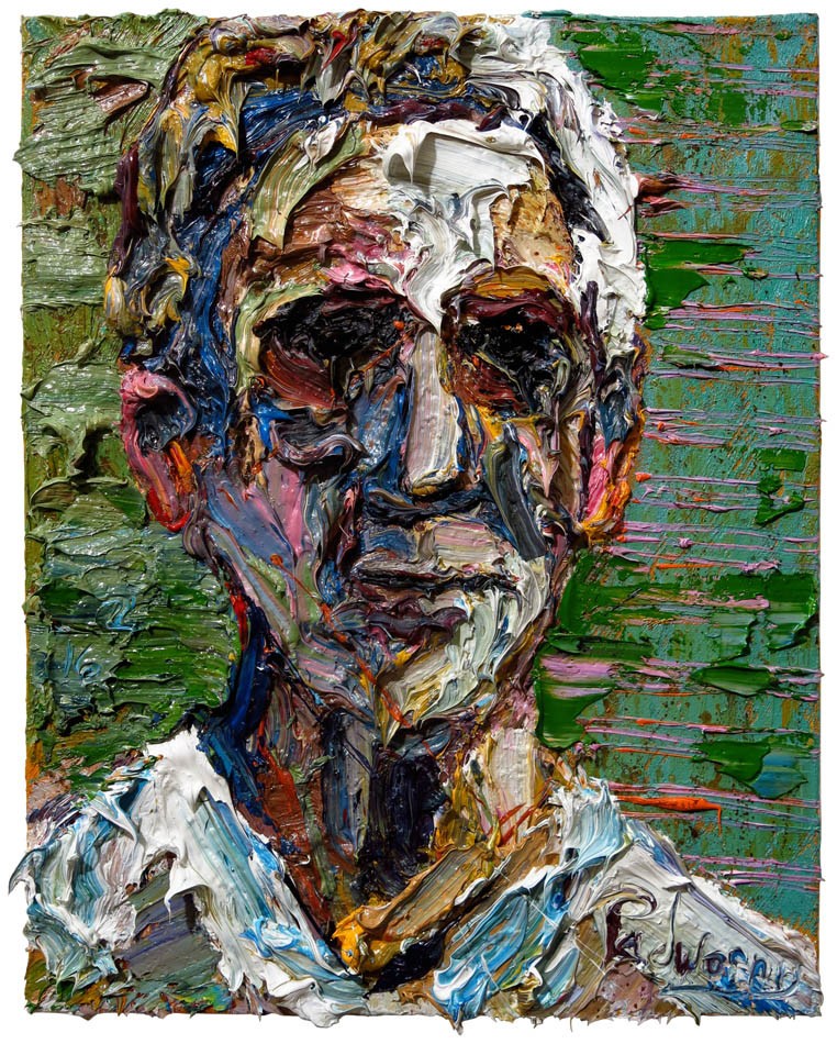 MAN PORTRAIT OIL█PAINTING hat█REALIST ART█SIGNED VINTAGE ORIGINAL OUTSIDER█MALE