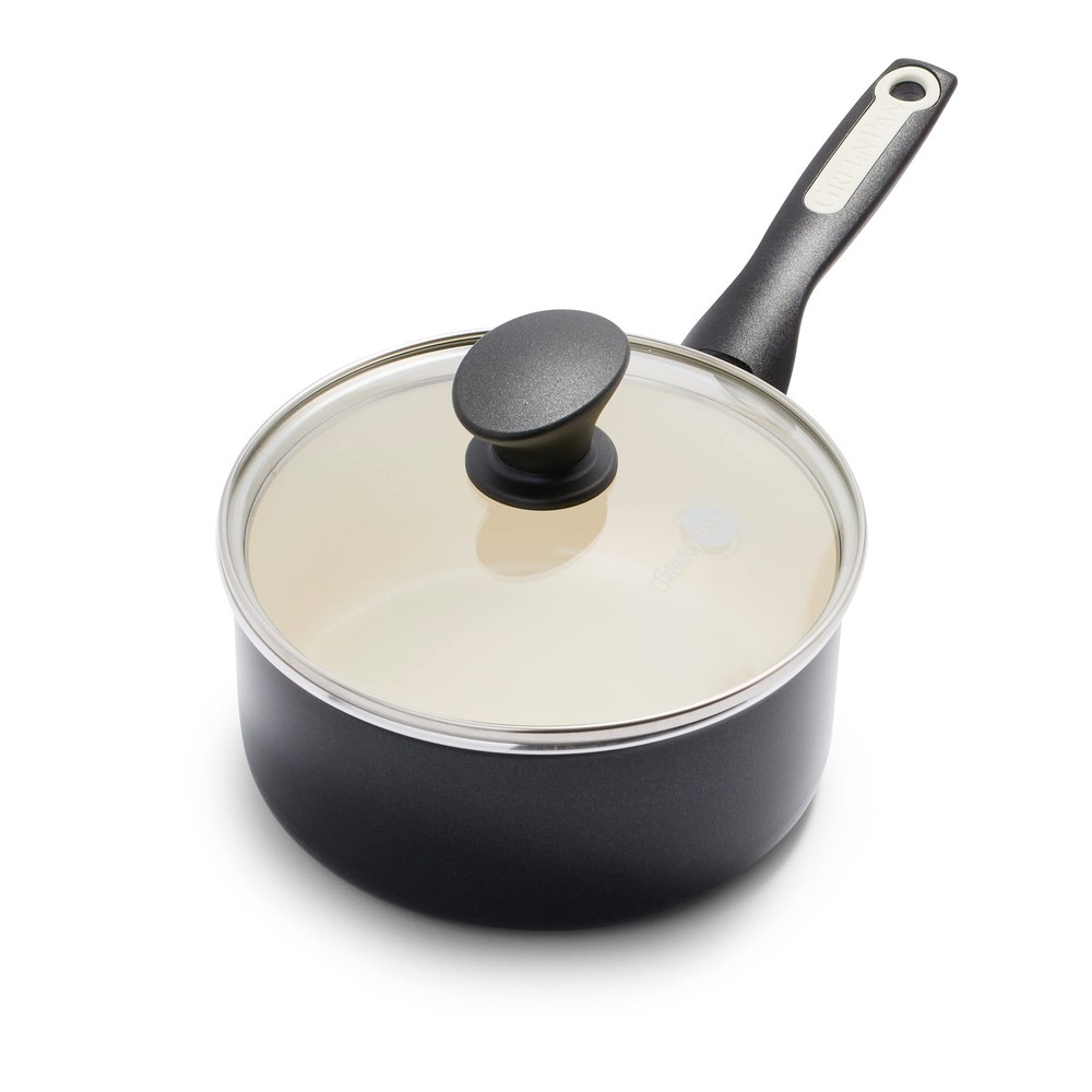Rio Healthy Ceramic Nonstick 2QT Saucepan Pot with Lid, PFAS-Free, Dishwasher...