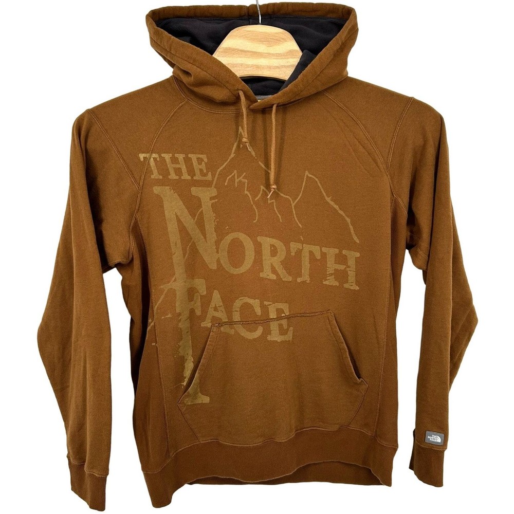 Men's The North Face A5 Summit Scenic Mountain Hoodie Sweatshirt in Tan